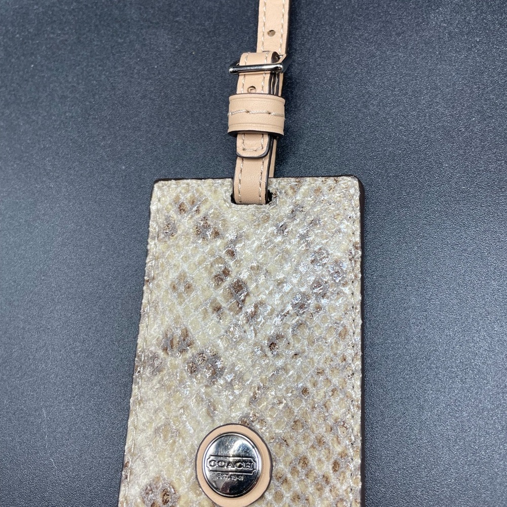Coach Beige Snakeskin Pattern Tag